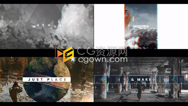 多种图形切换动态排版炫晕效果现代节奏感城市宣传片-AE模板下载