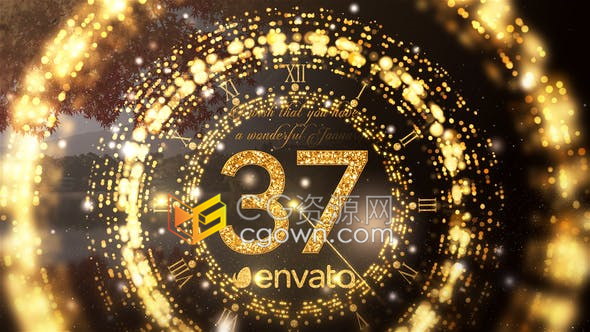 2021年新年倒计时60秒数字倒数制作庆祝活动节日派对视频-AE模板