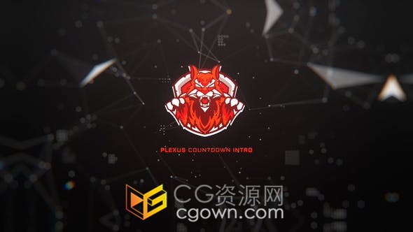 现代独特三维Plexus背景像素化数字RGB流光色彩10秒倒计时-AE模板