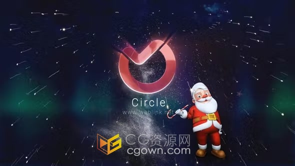 AE模板-可爱圣诞老人手持魔法拐杖演绎神奇粒子标志片头2
