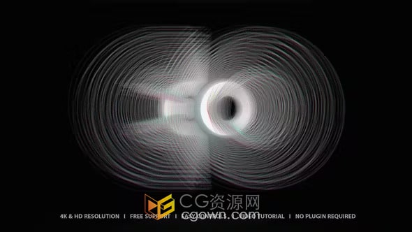 AE模板-RGB分割强大能量脉冲Glitch故障效果高科技标志动画