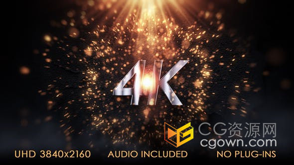 4K金属感标志LOGO冲击猛击爆炸演绎闪光火花粒子片头动画-AE模板下载