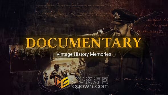 纪录片历史复古史诗幻灯片宣传视频动画-AE模板