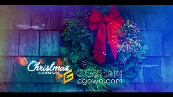 炫丽烟花粒子动画效果通用晚会开场圣诞新年庆祝活动视差幻灯片-AE模板