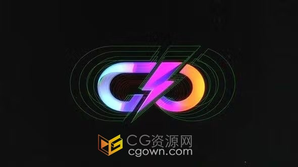 故障毛刺动画视频片头AE模板Logo Glitch