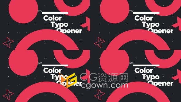 4K时尚彩色大字标题流体图形版式节奏快闪开场片头-AE模板
