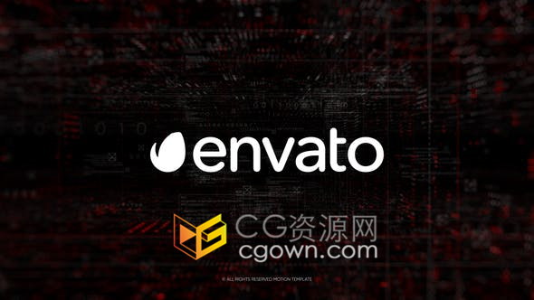 动态动画粒子数点代码创意展示游戏数字高科技技术标志LOGO片头-AE模板