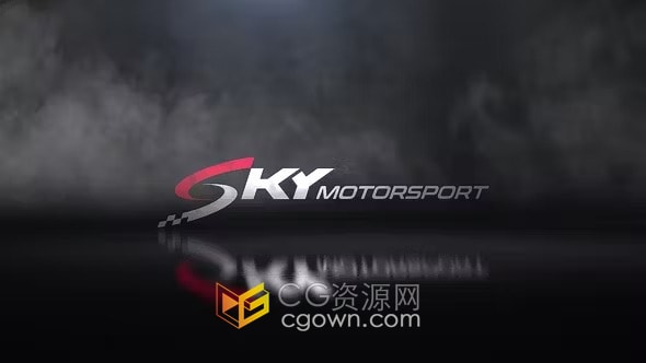 3D烟雾场景车速表快速转动赛车运动标志揭晓-AE模板