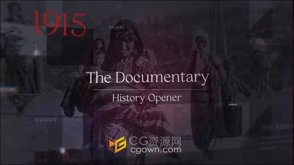 AE模板-大气军事风格视频开场白历史纪录片时间线展示作品集复古相册