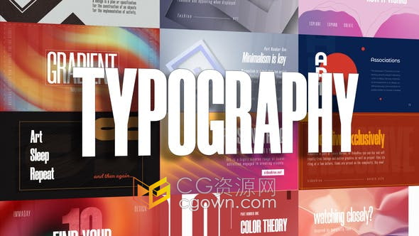 ae模板-渐变色调包装背景12个大字体设计优雅动画标题适合商业公司演示