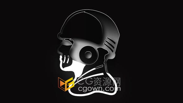 AE模板-4K极简黑暗光滑线条标志阴影动画效果LOGO片头