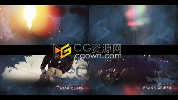 大气水墨风光效组合电影开场图形遮罩视差标题预告片-AE模板