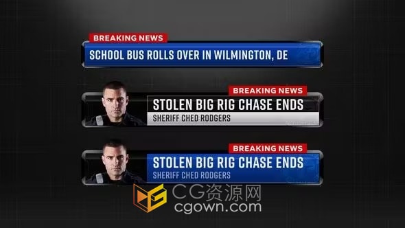 AE模板-人物介绍字幕条电子竞技界面格斗直播对决PK标题栏