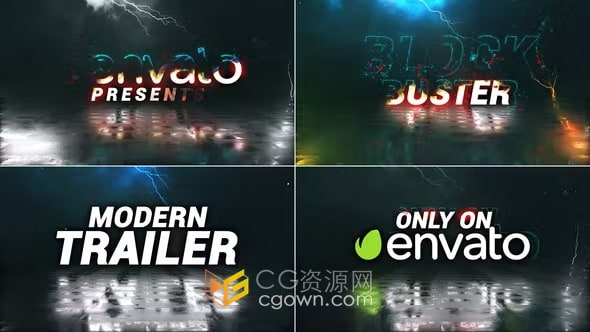 AE模板-史诗战斗能量大片战争预告片英雄介绍电影预告片标题