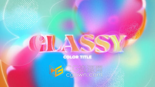 AE模板-明亮多彩模糊玻璃Glassy抽象背景标题LOGO动画