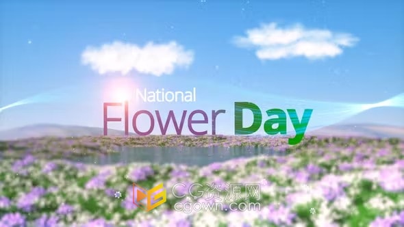 穿越自然花海片头梦幻冥想美容水疗主题标志动画-AE模板