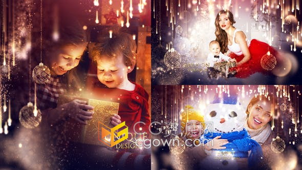 金色粒子光线坠帘灯笼标题动画效果大气晚会包装节日幻灯片-AE模板