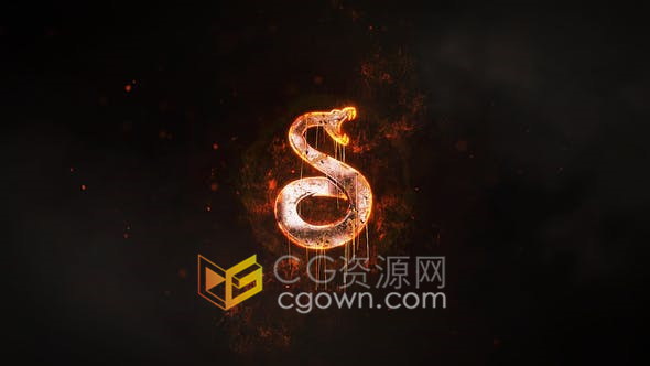 震撼火焰灼烧分形动画效果标志logo片头-AE模板