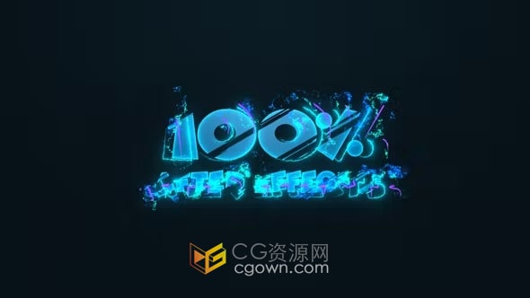 能量闪光电流特效LOGO视频片头-AE模板下载