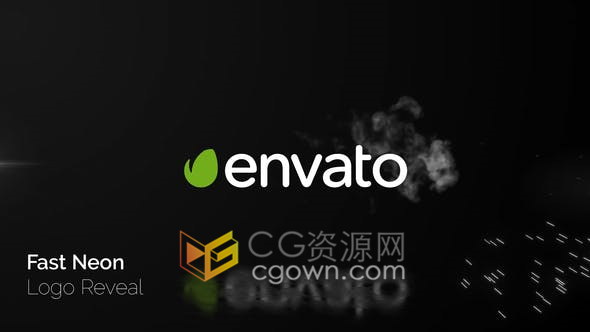 明亮快速火花穿过霓虹灯标志揭示动画现代宣传演示片头-AE模板