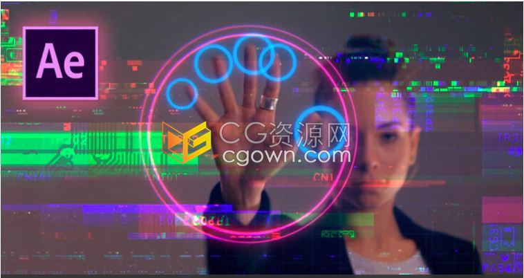 赛博朋克故障转场数字科技动态科幻电影游戏广告过渡效果-AE模板