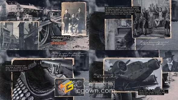 复古纪录片开场视频AE模板免费下载