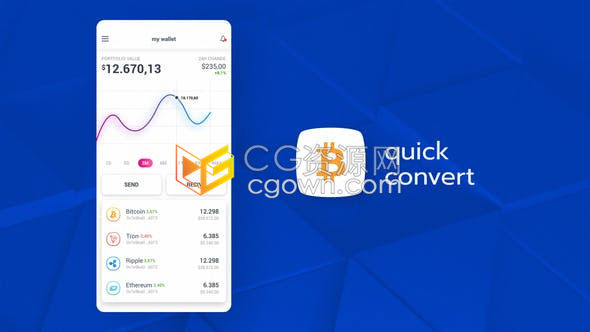 加密货币应用推广区块链电子商务技术金融产品移动版宣传展示-AE模板