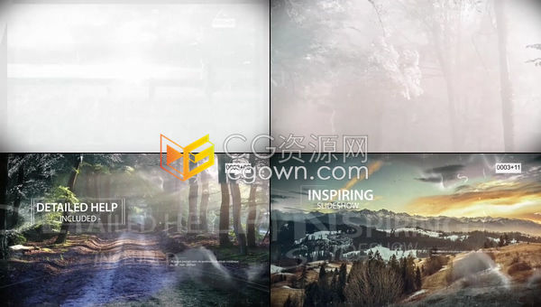 油墨遮罩幻灯片介绍照片展示视差效果视频开场-AE模板下载