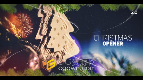 优雅视差朦胧漏光效果冬季回忆幻灯片圣诞新年公司活动视频-AE模板