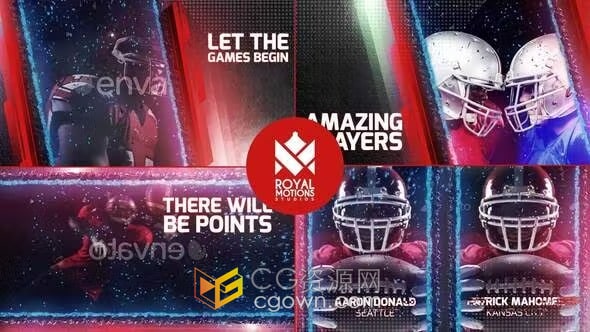 AE模板-体育运动足球赛事剪影体育电视节目开场白