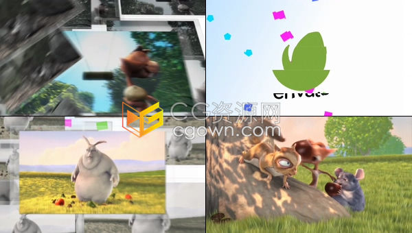 现代透明玻璃质感多屏展示视频包装文字遮罩效果喜剧动画预告片-AE模板