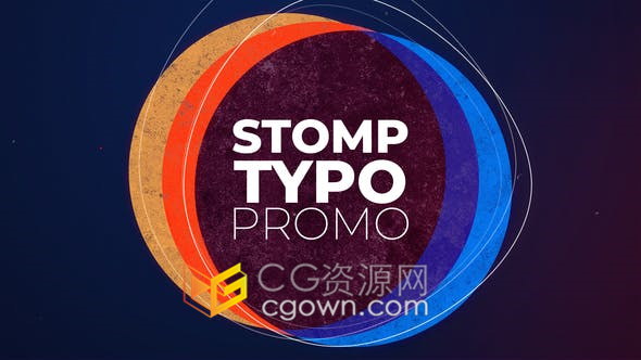 时尚跺脚节奏三色图形动画社交媒体大标题vlog快闪片头-AE模板