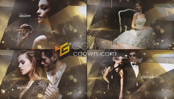 大气金色质感宣传片制作颁奖典礼人物介绍婚礼视频制作-AE模板免费下载