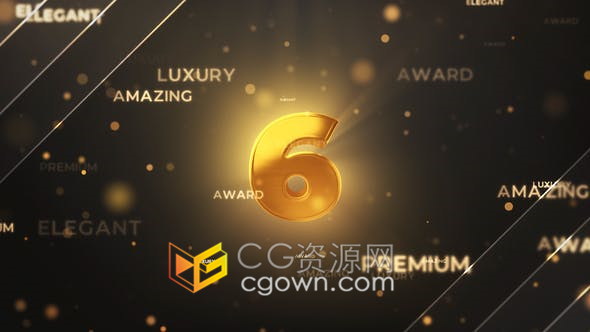高端大气金牌倒计时豪华晚会庆典仪式数字倒数片头-AE模板