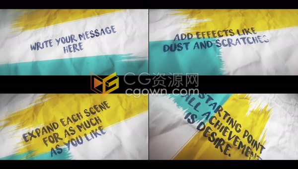 白纸笔刷动画展示歌词字幕文字标题素描介绍宣传学校视频制作-AE模板下载