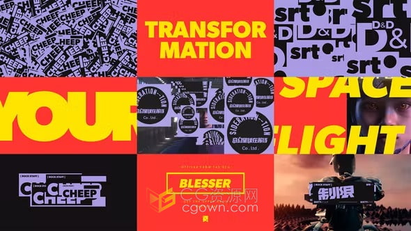 介绍视频开场创意排版海报标题动画视频-AE模板下载