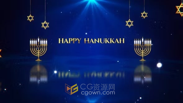 光明节视频片头耀斑闪光金色粒子动画-AE模板