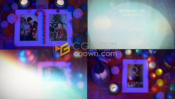 Christmas相册回忆圣诞节新年照片动画冬天风格视频相册幻灯片-AE模板下载