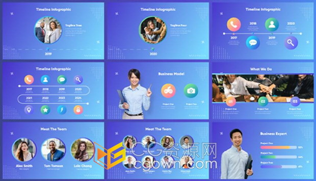 200+多彩通用公司企业信息图表图标元素场景动画免费下载-AE模板