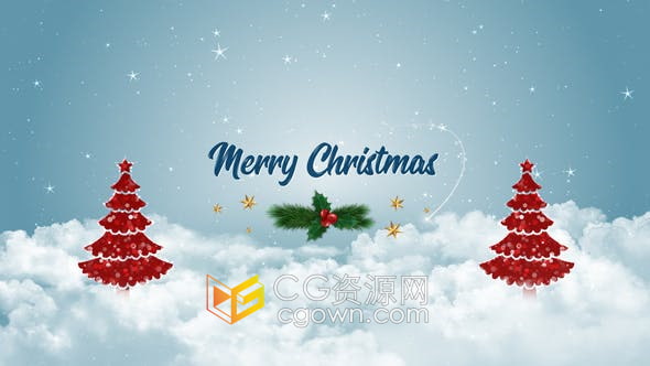 AE模板-制作圣诞新年祝福贺卡商场企业节日庆典活动视频预告