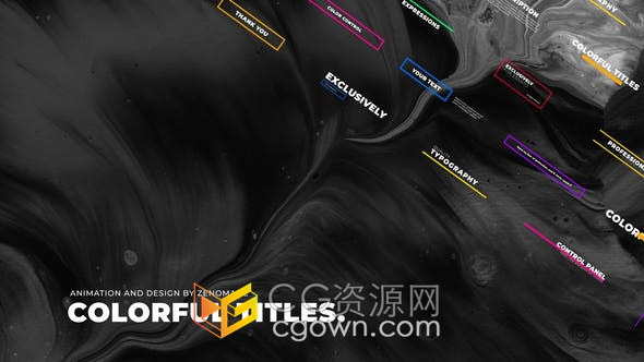 现代时尚炫彩人名字幕条文字标题排版动画-AE模板