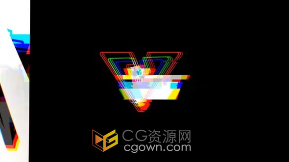 扭曲失真RGB拆分故障特效视频片头-AE模板