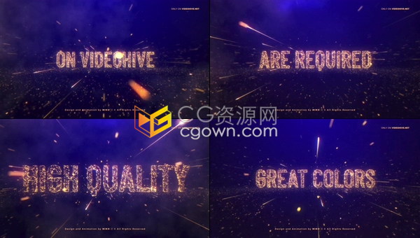 高端华丽年会活动颁奖典礼时尚晚会大气金色粒子背景文字标题片头-AE模板