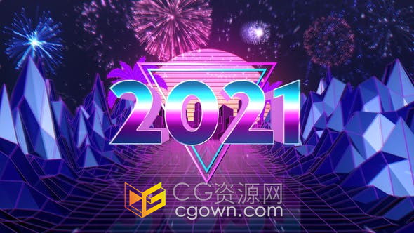 80年代街机风格复古倒计时除夕节目颁奖典礼活动vhs霓虹灯倒数-AE模板