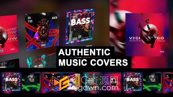 独特逼真波形音频频谱音乐封面动画复古嘻哈各种音乐风格曲目推广介绍-AE模板