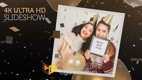 4K有趣五彩纸屑气球漂浮三维环境展示节日庆祝活动生日派对照片-AE模板