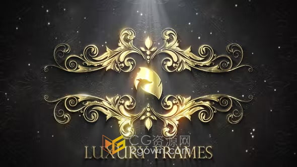 豪华皇家标志动画金色金属LOGO视频片头-AE模板