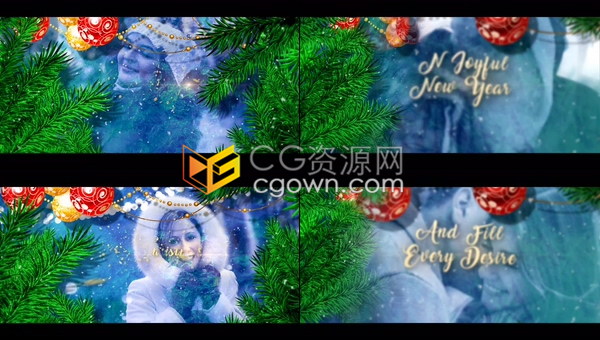 Christmas视频制作闪闪发光粒子童话冬季节圣诞庆祝宣传片制作-AE模板下载