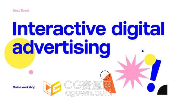 明亮多彩图形元素制作直播事件宣传片远程教学课程在线教育展示-AE模板