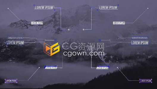 简约线条呼出文字标题注释说明标注指示线动画-AE模板